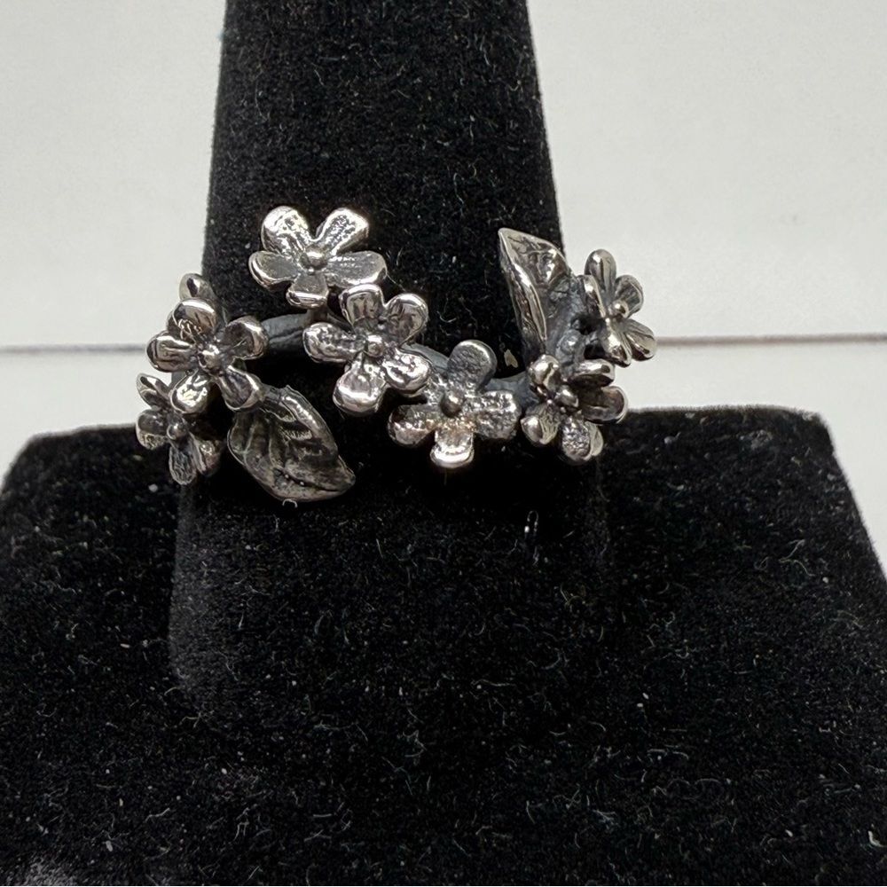 Floral 925 Sterling Silver band Ring